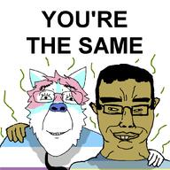 2soyjaks asian buck_teeth chinksectoid chud_troon_alliance clothes flag flag:minor_attracted_person flag:transgender_pride_flag flag:zoophilia_pride_flag flag_shirt furfag furry hair happy loli lolicon lolipedo pedophile smile stink_lines stinky subhuman subvariant:chudjak_front subvariant:trannyfur sweating text tranny variant:bernd variant:chudjak white_background yellow_sclera yellow_skin youre_the_same // 834x834 // 36.8KB