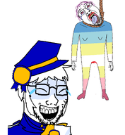 ack award awards awardsan blood closed_eyes clothes flag:minor_attracted_person hanging hat laughing map_(pedophile) pedophile rope variant:bernd // 1752x1904 // 260.7KB