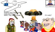 amerimutt antifa blue_eyes bomb brown_skin china clothes explosion flag:nato flag:serbia graph hanging hat india japan jet nato plane russia saudi_arabia serbia smile south_korea subvariant:brunetto subvariant:impish_ameriaryan subvariant:impish_amerimutt subvariant:wholesome_soyjak text transgender_flag trend:aryan ukraine united_states usd ushanka variant:bernd variant:gapejak variant:impish_soyak_ears variant:soyak // 911x536 // 420.8KB