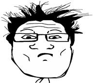 closed_mouth glasses hair merge soyjak variant:markiplier_soyjak // 3236x2901 // 501.3KB