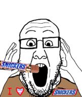brown_shirt candy glasses i_heart snickers stubble subvariant:ppplier variant:markiplier_soyjak variant:ppp // 673x800 // 115.0KB