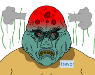 anger angry bloodshot_eyes blue_skin clenched_teeth clothes cracked_teeth eye_bags eyebags fat frown meta:namefags morbidly_obese no_background obese squidward steam stink_lines text transparent_background trevor_(user) variant:disgusting_trevorcreature vein wrinkles yellow_teeth // 977x768 // 143.5KB