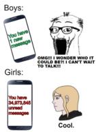 chad clothes female glasses nordic_chad open_mouth phone soyjak soyjak_comic stubble subvariant:wewjak text variant:soyak // 1080x1470 // 728.6KB