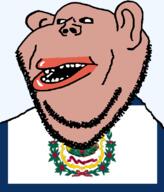 amerimutt black_sclera brown_skin clothes ear flag flag:west_virginia flower gun hair latin_text lips musket mutt open_mouth plant soyjak state stubble subvariant:impish_amerimutt text transparent_background united_states variant:impish_soyak_ears west_virginia wreath // 685x800 // 97.6KB