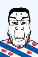 closed_mouth flag flag:friesland friesland glasses hair lips merge netherlands neutral soyjak stubble subvariant:chudplier transparent transparent_background variant:chudjak variant:markiplier_soyjak // 600x900 // 45.4KB