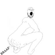 brap fart full_body glasses open_mouth soyjak stubble text variant:gapejak // 800x800 // 21.2KB