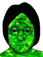 eyebrows forehead_lines gem gem_skin glasses hair mouth_closed nose soyjak stubble variant:lennonjak // 144x192 // 28.6KB