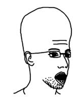 big_brain ear gamer glasses open_mouth racism soyjak stubble variant:unknown // 642x781 // 21.5KB