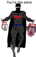 amnity_(namefag) batman bloodshot_eyes crying jimbo_(namefag) meta:leaky meta:namefags oneshot oneshot_pedo_nigger open_mouth rope soyjak subvariant:muscular_chud suicide tongue troon variant:bernd warrior-z_(user) warrior-z_won // 856x1341 // 443.0KB