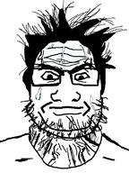 angry glasses hair soyjak stubble sweating variant:markiplier_soyjak vein // 600x800 // 184.6KB