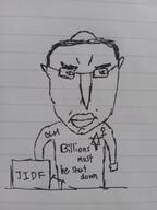 black_lives_matter clothes drawing drawn glasses hat jidf judaism kippah large_nose millions_must_die soyjak star_of_david subvariant:pol_face variant:chudjak // 4160x3120 // 2.6MB