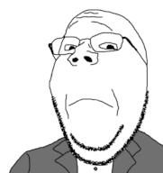 closed_mouth clothes frown glasses soyjak stubble subvariant:wholesome_soyjak suit variant:gapejak // 753x800 // 72.0KB