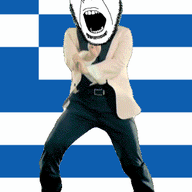 animated country dance flag flag:greece full_body gangnam_style glasses greece irl open_mouth push_pin soyjak sticky stubble variant:cobson // 300x460 // 275.0KB