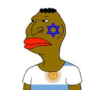 angry argensimian argentina brown_skin closed_mouth flag:argentina hair jewish_nose judaism long_nose meta:soyduel_took_place_in_comment_section red_lips star_of_david subvariant:brazilmutt variant:meximutt // 888x818 // 82.4KB