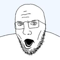 glasses open_mouth soyjak stubble template transparent_background variant:metallicajak // 612x612 // 10.2KB