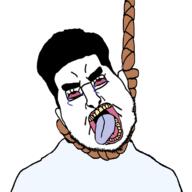 ack angry death drew_pavlou fat glasses hanging obese rope serious stare suicide transparent variant:pavloujak // 1164x1164 // 220.0KB