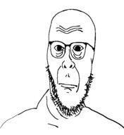 closed_mouth flipped glasses soyjak stubble variant:cobbert // 518x565 // 12.1KB