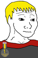 1_year_on_bald_men_with_glasses_website blond hair nate neutral_expression variant:wojak // 661x1002 // 113.7KB