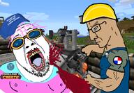 angry blood blue_eyes brown_hair buff chainsaw create_mod crying decapitation fat flag:transgender_pride_flag glasses goggles gore hair hard_hat holding_chainsaw holding_object minecraft minecraft_1.12.2 modded_minecraft modding murder open_mouth overalls please_be_paitent_i_have_autism psycho_steve stubble subvariant:chainsaw_bernd subvariant:muscular_chud techguns tranny variant:bernd variant:chudjak // 1370x956 // 924.3KB