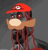blood bloodshot_eyes clothes creepypasta gigachad hat hyper_realistic mario moustache nas:gigachad nose // 786x830 // 785.6KB
