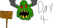 angry bloodshot_eyes fume oekaki ogre ogre_ears open_mouth sharp_teeth sign soyjak stubble text variant:unknown yellow_teeth // 500x250 // 22.9KB