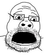 glasses open_mouth soyjak stubble variant:canjak // 217x255 // 19.7KB