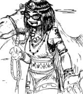 animal artist:sleep_chvd clothes female holding_object horse necklace rope variant:soytan // 500x563 // 128.3KB