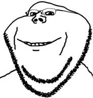 glasses soyjak stubble template variant:impish_soyak_ears // 598x628 // 15.4KB