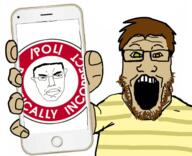 poltard 4chan chud doomentio doomposting doomverse holding_phone phone soyjak // 552x449 // 287.1KB
