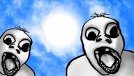 2soyjaks baby cloud deformed low_quality meta:low_resolution open_mouth shading soyjak subvariant:bartolomeo sun tongue variant:bernd // 630x360 // 226.8KB