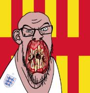 angry animal british distorted ear england flag flag:northumberland_county flower glasses hair irl lion northumberland open_mouth plant rotten_teeth soyjak stubble teeth united_kingdom variant:feraljak white_skin yellow_teeth you_were_one_i_ker // 1048x1081 // 268.3KB