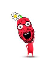 flower glasses mustache nintendo open_mouth pikmin plant red_skin redraw soyjak stubble variant:nuplier video_game // 555x800 // 121.6KB