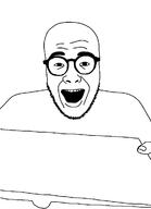 arm glasses holding_object open_mouth smile stubble variant:trey // 863x1196 // 16.2KB