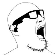 glasses no_eyes open_mouth stubble variant:bleethjak // 600x600 // 19.6KB