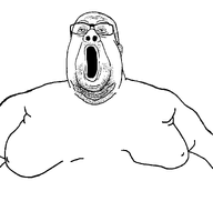 bald body double_chin ear fat glasses gynaecomastia lips obese open_mouth soyjak stubble transparent_background variant:reaction_soyjak white_skin wrinkles // 1674x1582 // 47.0KB