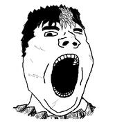 berserk guts_(berserk) hair open_mouth soyjak variant:gapejak // 1046x1040 // 142.2KB