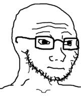 closed_mouth glasses neutral soyjak stubble template variant:soyak variant:wojak // 632x756 // 7.4KB