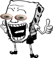 crazy eyeball happy spongebob_squarepants stretched_mouth thumbs_up variant:headjak // 1000x1103 // 374.5KB