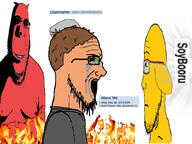 devil_horns ear green_eyes horn janny joel_(user) looking_to_the_left looking_to_the_right meta:namefags red_skin satan soybooru subvariant:crying_soyak subvariant:hornyson subvariant:sideplier subvariant:soyak_side text variant:cobson variant:markiplier_soyjak variant:soyak // 4032x3024 // 2.9MB