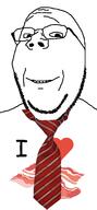 bacon clothes dilbert food glasses heart i_love necktie pork smile soyjak stubble subvariant:wholesome_soyjak text variant:gapejak // 600x1290 // 238.4KB