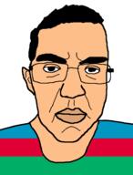 azerbaijan closed_mouth clothes flag flag:azerbaijan glasses hair soyjak subvariant:patrick variant:chudjak // 720x949 // 58.4KB