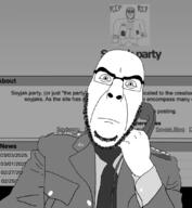 buck_turgidson clothes kubrick military_uniform phone soyjak_party subvariant:cobson_front2 suit variant:cobson // 995x1080 // 255.2KB