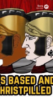 aliased based black_skin blacked blink blinking blond chin christian_cross christianity closed_eyes clothes cross ear eyebrows hat helmet lips meta:ai_generated meta:not_oc nas:yes_chad nose open_mouth queen_of_spades roman roman_empire roman_legionary_helmet series:its_based_and_christpilled sora spade sparkle speaking talking teeth text white_skin // 480x872, 10.1s // 636.3KB