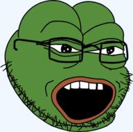 frog glasses open_mouth pepe soyjak stubble variant:pepejak // 493x488 // 221.2KB