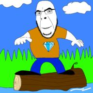 arm clothes cloud gem glasses grass leaf leg log nature shoe sky smile soyjak stubble teeth variant:cobson water // 2048x2048 // 226.1KB