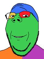 glasses smile soyjak stubble subvariant:wholesome_soyjak trend:colorjak variant:gapejak // 602x800 // 24.9KB