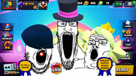 3soyjaks 6974 Super badge brawl brawl_stars brawlstars clothes crown edgar green_hair hair hat mandy mortis rainbow rank rank6974 scarf skill soyjak_trio thumbs_down top_hat tophat trio variant:gapejak variant:markiplier_soyjak variant:tony_soprano_soyjak // 1280x720 // 790.4KB