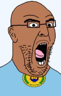 animal asyut bald bird brown_skin eagle egypt flag flag:asyut glasses governorate hair open_mouth soyjak stubble tongue transparent transparent_background variant:imhotep // 529x832 // 46.5KB