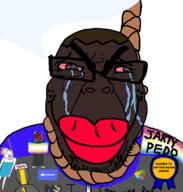 angry anti_soytan award black_skin blackface blue_pants brown_skin brown_troonjak concerned discord distorted glasses gooned_to_soytan_again_award gray_pants hand hanging i_trans_heart jack jake jakparty_soy jartycuck lips map_(pedophile) pedophile puzzle puzzle_piece slopjak soyjak speech_bubble speech_bubble_empty subvariant:chudjak_front subvariant:seethejak subvariant:soylita suicide text variant:bernd variant:chudjak variant:gapejak variant:soytan // 609x638 // 165.2KB