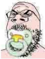 angry baby glasses pacifier punisher_face small_eyes soyjak stubble variant:gapejak white_skin // 94x123 // 23.9KB